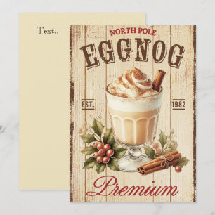 Cooler vintage-rustikaler Nordpol-Eggnog Est 1982 Feiertagskarte