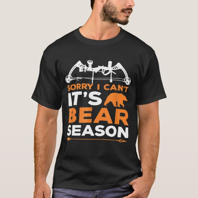 Cooler Vintager Bärensaison Bow Jagdarchfisch T-Shirt (Vorderseite)