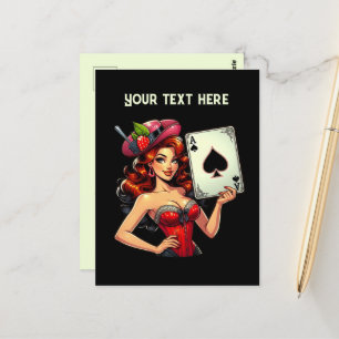 Cooler Vintager Poker Postkarte