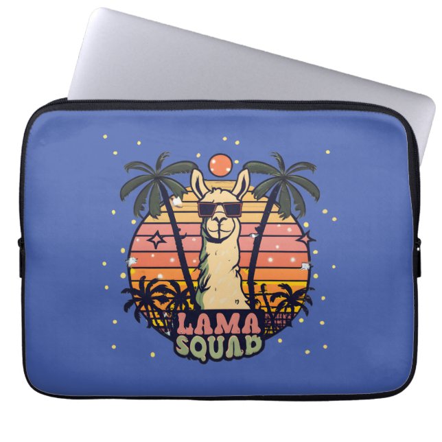 Cooler Vintager Retro Llama Squad Laptopschutzhülle (Vorderseite)