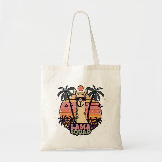 Cooler Vintager Retro Llama Squad Tragetasche (Vorne)
