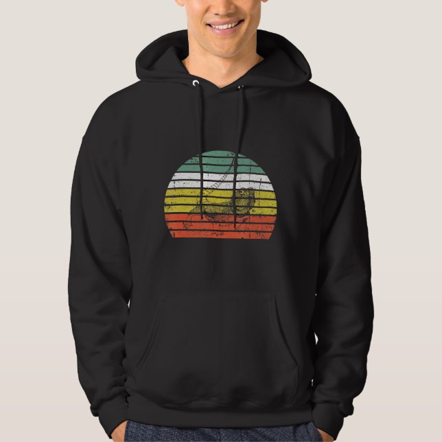 Cooler Vintager Retro-Sonnenuntergang Bartgraf Hoodie (Vorderseite)