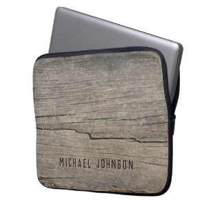 Cooler Vintager rustikaler Altholzname Laptopschutzhülle