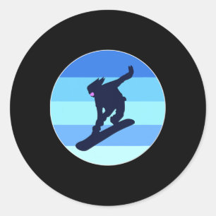 Cooler Vintager Snowboarder Backcountry Snowboarde Runder Aufkleber