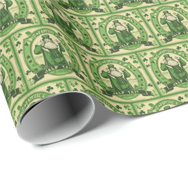 Cooler Vintager St. Patrick's Day Geschenkpapier (Rolleneckpunkt)