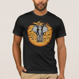 Cooler Vintager Sun und Elefant T-Shirt