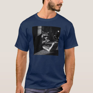 Cooler Waschbär isst Pizza T-Shirt