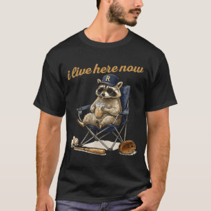 Cooler Waschbär Kaffee Ballfeld Baseballfeld live T-Shirt