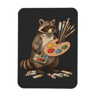 Cooler Waschbär-Maler-Illustration Magnet