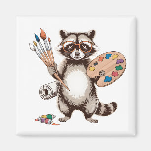 Cooler Waschbär-Maler-Illustration Magnet