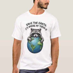 Cooler Waschbärenliebhaber Rette die Erde, da ist T-Shirt