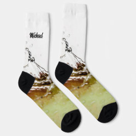Cooler Wassertropfen auf Apfelfrucht Ihr Name Socken