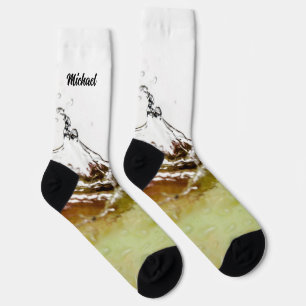 Cooler Wassertropfen auf Apfelfrucht Ihr Name Socken