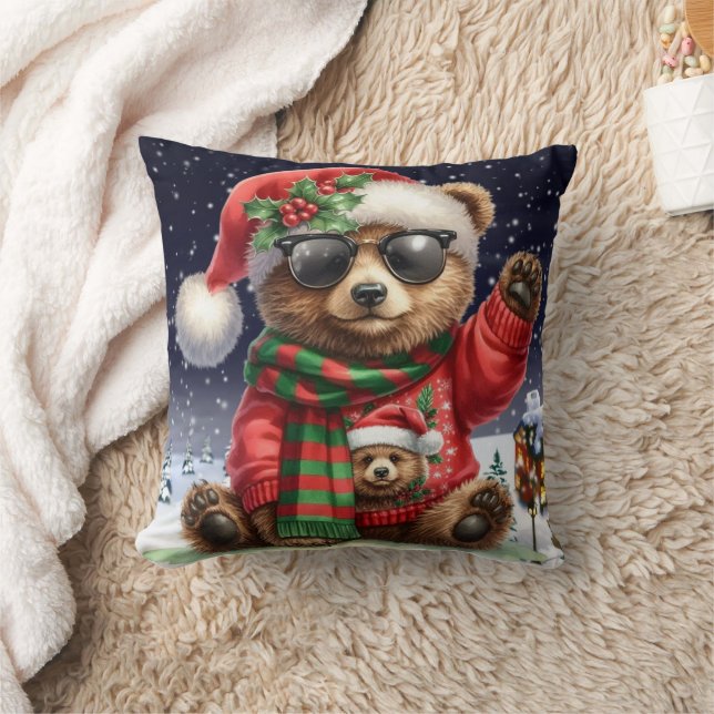 Cooler Weihnachtsbär Kissen (Decke)