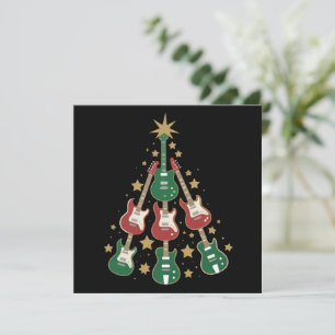 Cooler Weihnachtsbaum für Gitarrenliebhaber Weihna Feiertagskarte