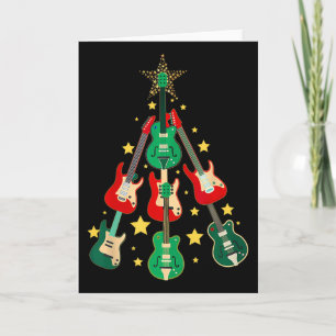 Cooler Weihnachtsbaum für Gitarrenliebhaber Weihna Karte