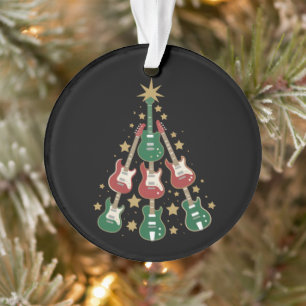 Cooler Weihnachtsbaum für Gitarrenliebhaber Weihna Ornament