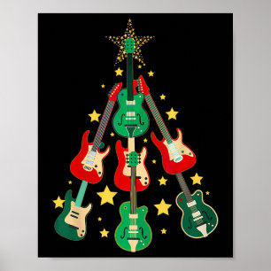 Cooler Weihnachtsbaum für Gitarrenliebhaber Weihna Poster