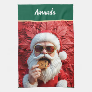 Cooler Weihnachtsmann Geschirrtuch