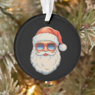 Cooler Weihnachtsmann-Gesicht Retro-Xmas-Sonnenbri Ornament