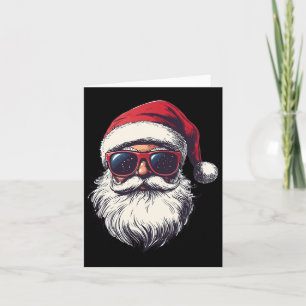 Cooler Weihnachtsmann im Retro-Gesicht Weihnachtsm Karte