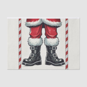 Cooler Weihnachtsmann in schwarzen Stiefeln Weihna Seidenpapier