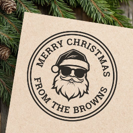 Cooler Weihnachtsmann in Sonnenbrille Frohe Weihna Gummistempel