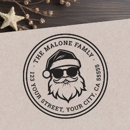 Cooler Weihnachtsmann in Sonnenbrille Weihnachten  Gummistempel