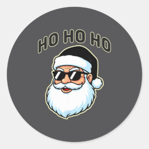Cooler Weihnachtsmann mit schwarzer Sonnenbrille G Runder Aufkleber