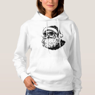 Cooler Weihnachtsmann mit Sonnenbrille Schwarz und Hoodie