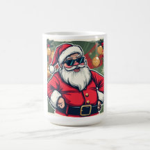 Cooler Weihnachtsmann mit trendigen Sonnenbrillen