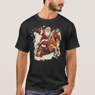Cooler Weihnachtsmann mit Weihnachtspferd für die T-Shirt