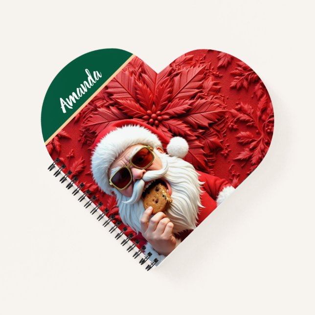 Cooler Weihnachtsmann Notizbuch (Vorderseite)
