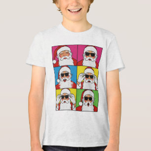 Cooler Weihnachtsmann Pop Art mit Sonnenbrille - R Tri-Blend Shirt