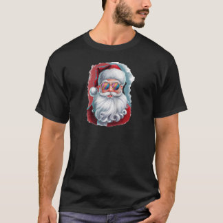 Cooler Weihnachtsmann Retro Sonnenbrille Weihnacht T-Shirt