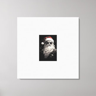 "Cooler Weihnachtsmann" - rote Leinwand