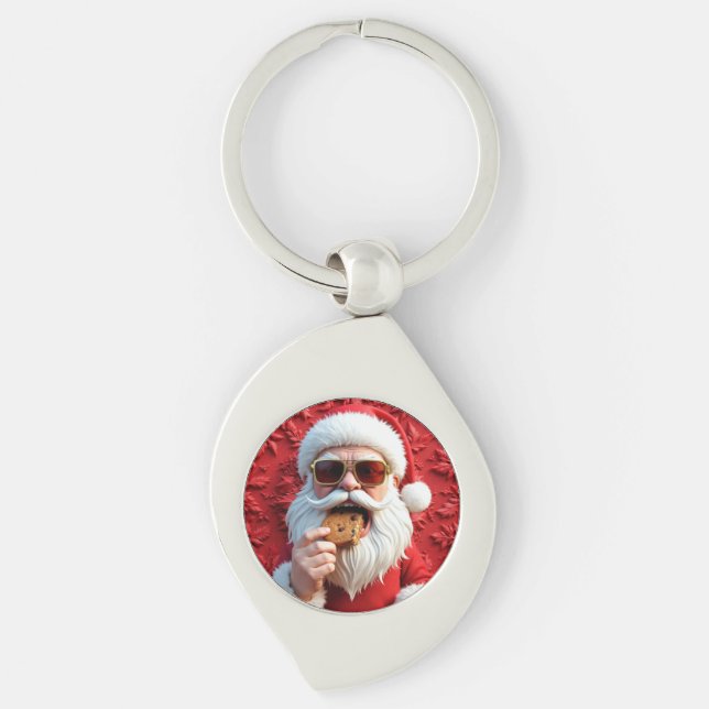Cooler Weihnachtsmann Schlüsselanhänger (Vorderseite)