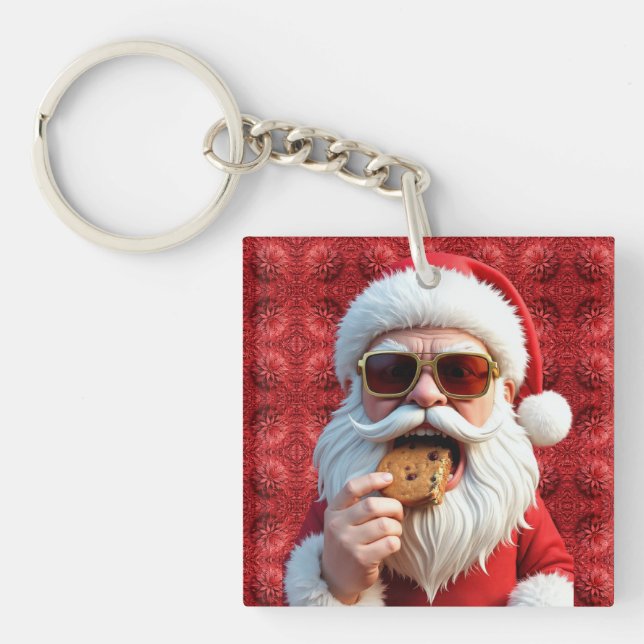 Cooler Weihnachtsmann Schlüsselanhänger (Vorderseite)