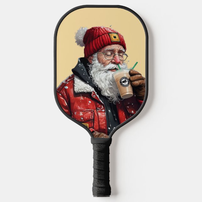 Cooler Weihnachtstrinker Weihnachten Pickleball Schläger (Vorderseite)