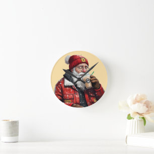 Cooler Weihnachtstrinker Weihnachten Runde Wanduhr