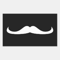 Cooler weißer Handlebar-Schnurrbart auf schwarz