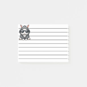 Cooler Weißer Kaninchen in Kapuzenpullover und Son Post-it Klebezettel