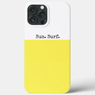 Cooler weißer Zitronengelb "Sun. Surf" Text Case-Mate iPhone Hülle