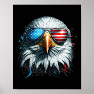 Cooler Weißkopfseeadler Amerikanische Sonnenbrille Poster