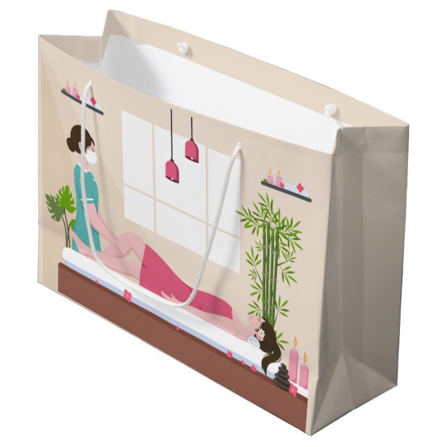 cooler Wellness-Center Party-Liebhaber fügen Text Große Geschenktüte (Vorderseite Schrägansicht)