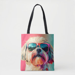 Cooler West Highland White Terrier Hund mit Sonnen