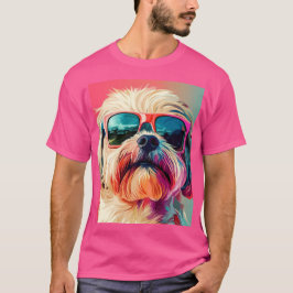 Cooler West Highland White Terrier Hund mit Sonnen T-Shirt