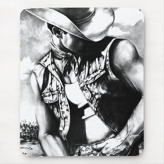 Cooler Western Cowboy Mascula Mousepad (Vorne)