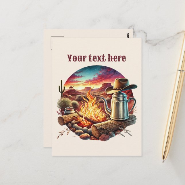 Cooler Western Postkarte (Vorderseite/Rückseite Beispiel)