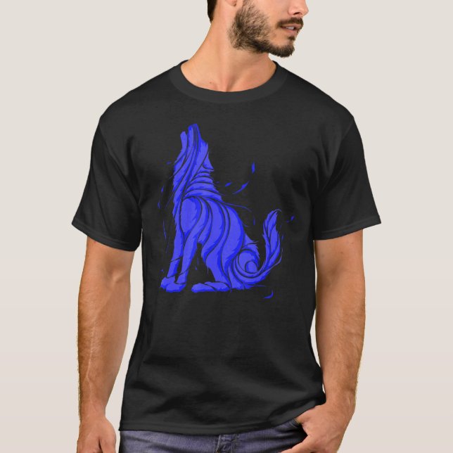 Cooler Wilder Wolf Howling Wildtiere Wolve T-Shirt (Vorderseite)
